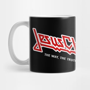 Jesus Christ the way, the truth the life, White and red graphic Mug